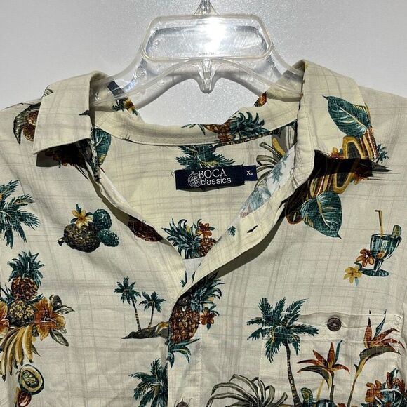 BOCA Classics Men's Multicolor Hawaiian Short Sleeve Button Up Shirt Size XL - Picture 4 of 8